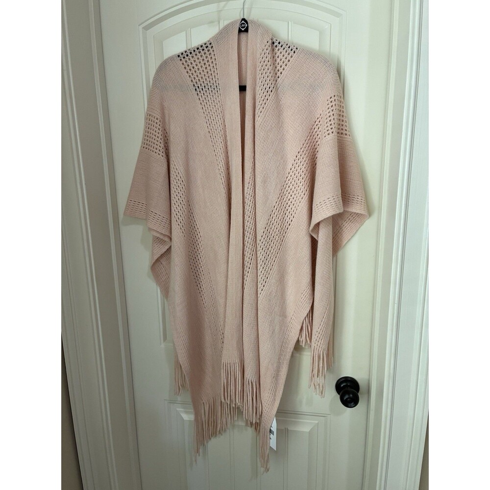 Dress Up One Size Bohemian Blush Pink Shawl Wrap Fringe NWT